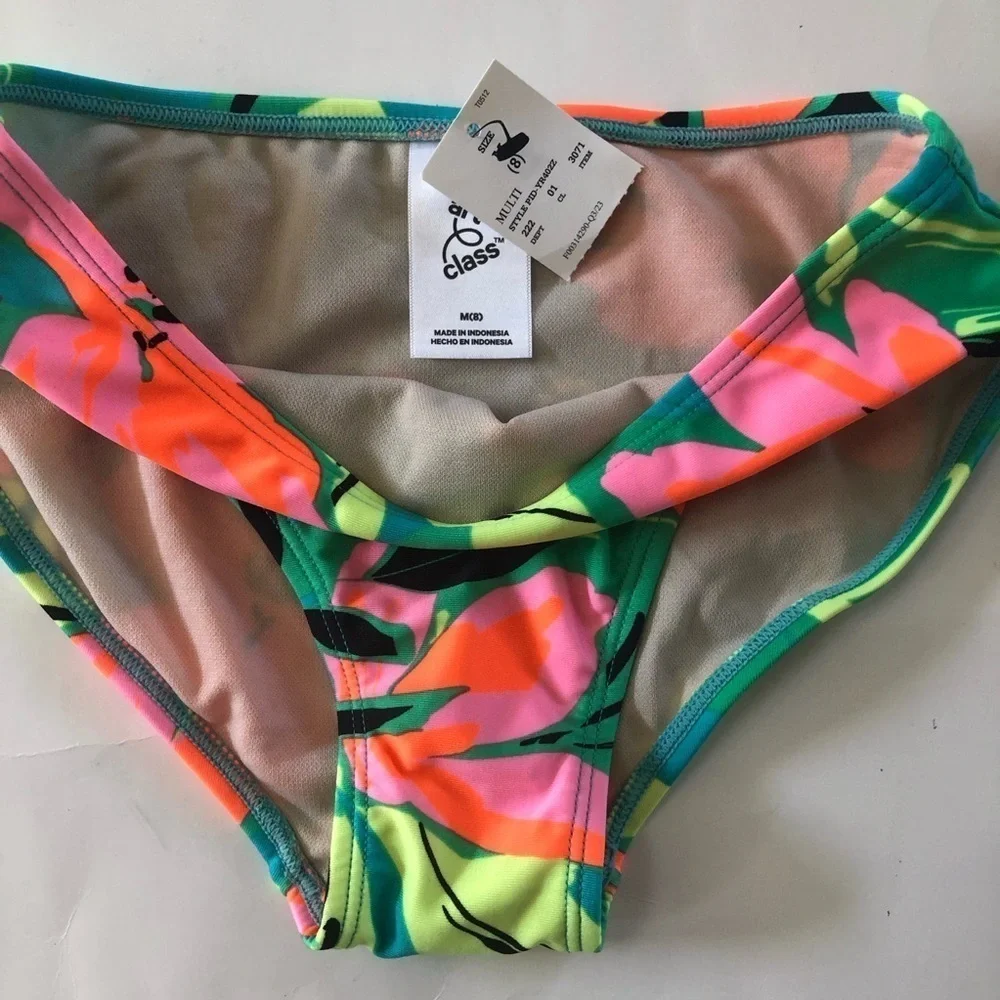 Bundle 3Pc Art Class Black Bralette Floral Bikinis Swimwear Set Size M8